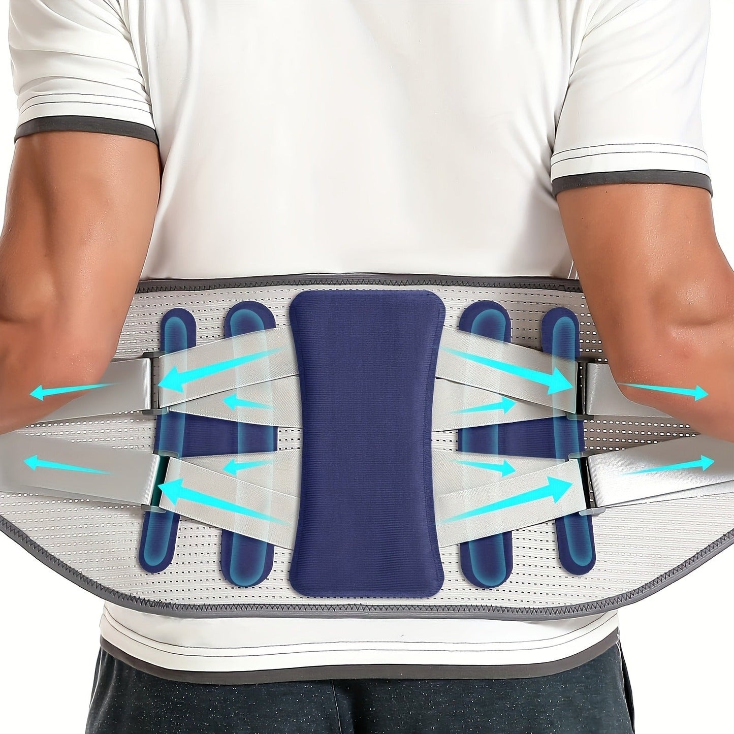 Lumbar Support Belt for Men & Women – Adjustable Lower Back Brace with Aluminum Alloy Reinforcement, Breathable Hook-and-Loop Waist Support for Gym, Office, Warehouse & Heavy Labor (M–XXXL)
