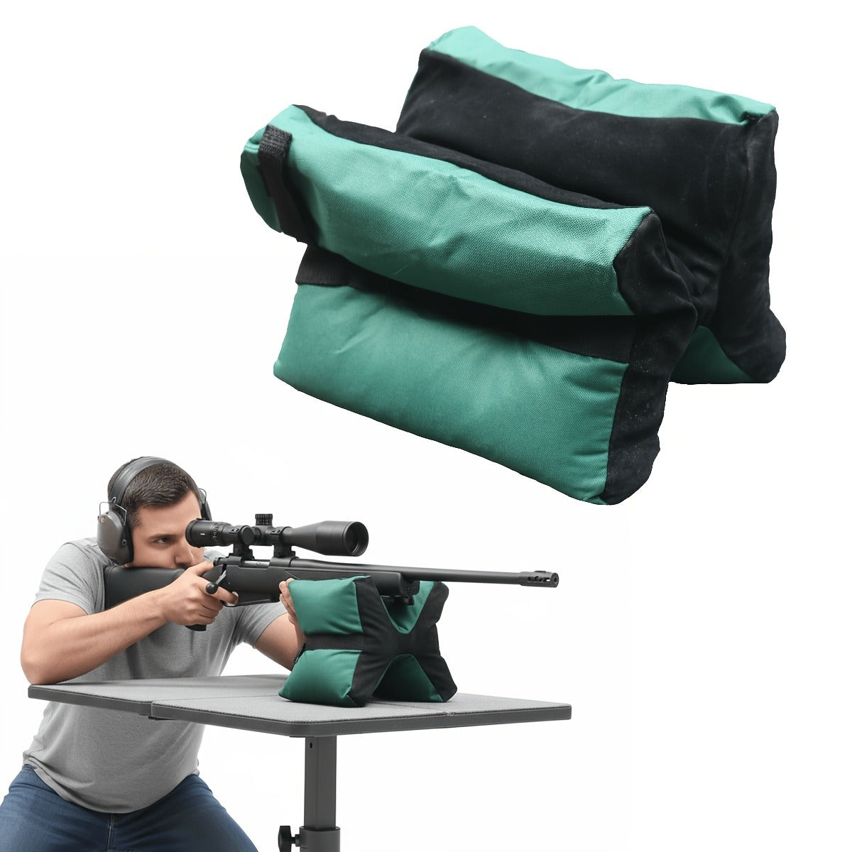 Rifle Shooting Rest Bag – Tactical Unfilled Sandbag Gun Support for Range Hunting & Photography | 600D Oxford Cloth Bench Rest Steady Bag