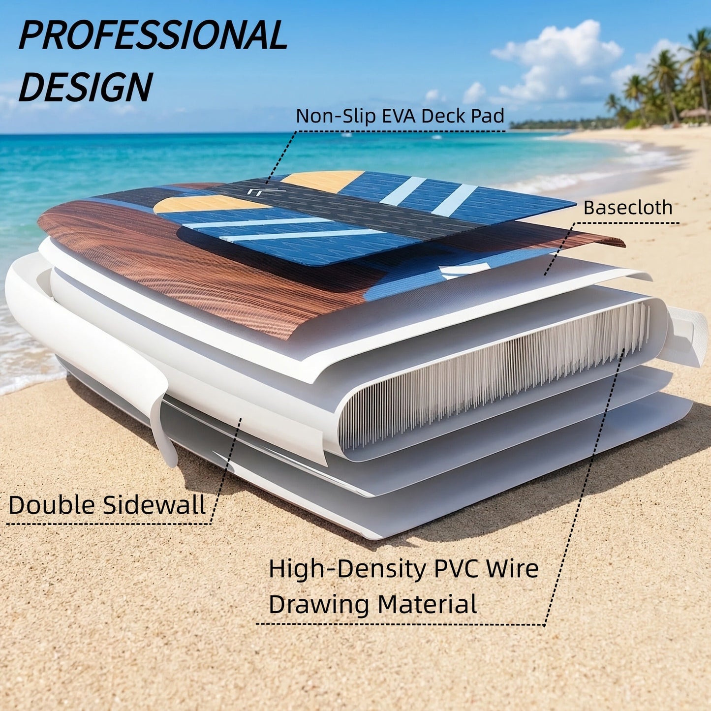 Stand Up Paddle Board Inflatable SUP 10'6" & 11'6" - Non-Slip EVA Deck, 180kg Capacity, All-in-One Accessories Kit with Pump, Adjustable Paddle, Ankle Leash, Phone Pouch & Fins for Yoga Fishing Surfing