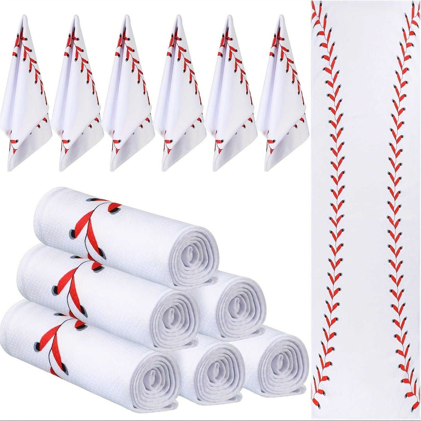 12 Pack Sport Cooling Towel Set 30"x9" Microfiber Chilly Sweat Rags for Baseball Softball Soccer Golf Gym Running Coach Team Gift - Breathable Quick Dry Ice Cold Towels for Athletes Men Women Kids