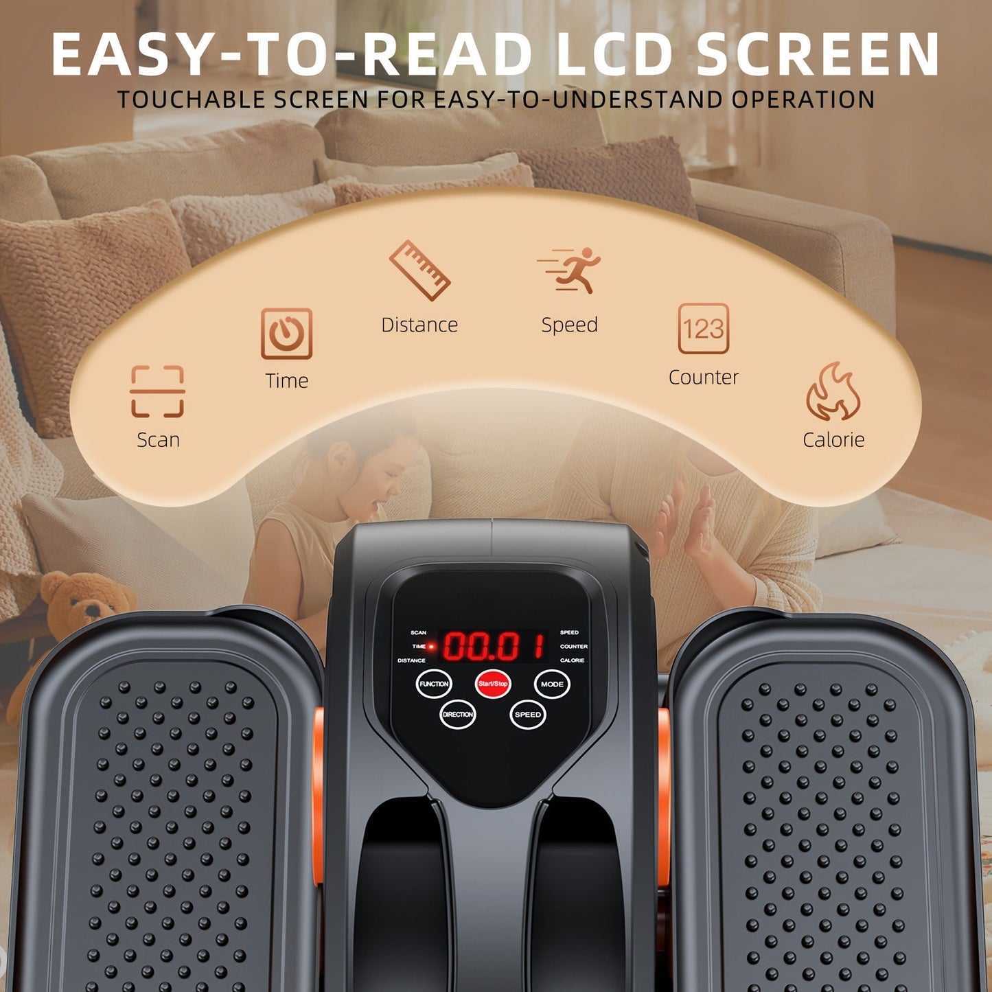 Electric Under Desk Elliptical Machine 12-Speed Seated Leg Exerciser with Remote Control, Quiet Motorized Pedal Stepper for Seniors & Home Office, Fully Assembled Foot Pedal Exerciser