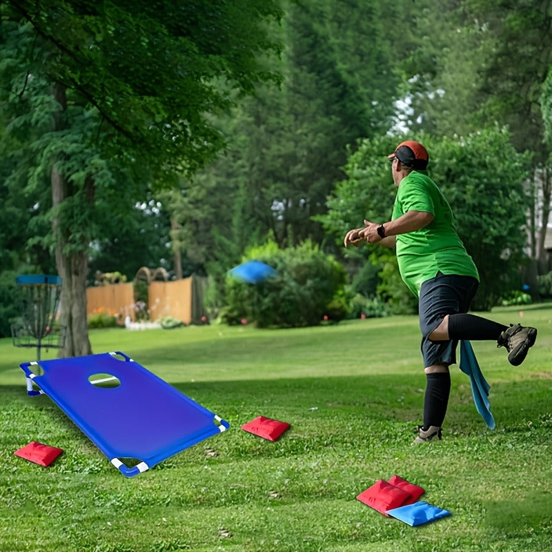 Cornhole Bean Bag Set 6pcs with Carry Bag & Gift Box – Dual Color Sandbags for Cornhole Board Game, Outdoor Party, Backyard, Beach & Camping Entertainment – Blue or Red