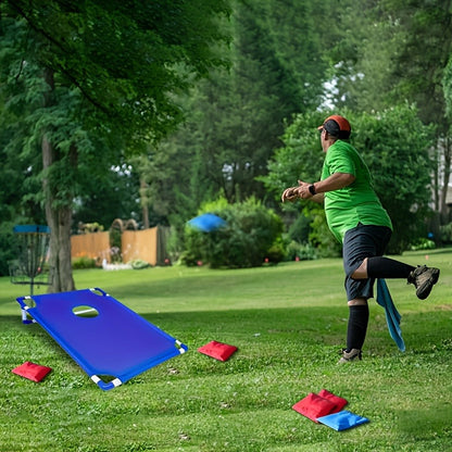 Cornhole Bean Bag Set 6pcs with Carry Bag & Gift Box – Dual Color Sandbags for Cornhole Board Game, Outdoor Party, Backyard, Beach & Camping Entertainment – Blue or Red