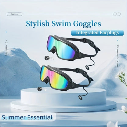 Anti-Fog Swimming Goggles Set – UV Protection, Earplugs & Nose Clip