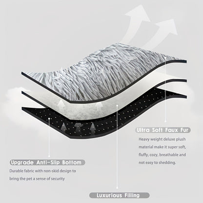 Oversized Plush-Lined Dog Bed & Cat Pad – Thick Warm Washable Polyester Pet Bedding for All Breeds | S, M, L, XL
