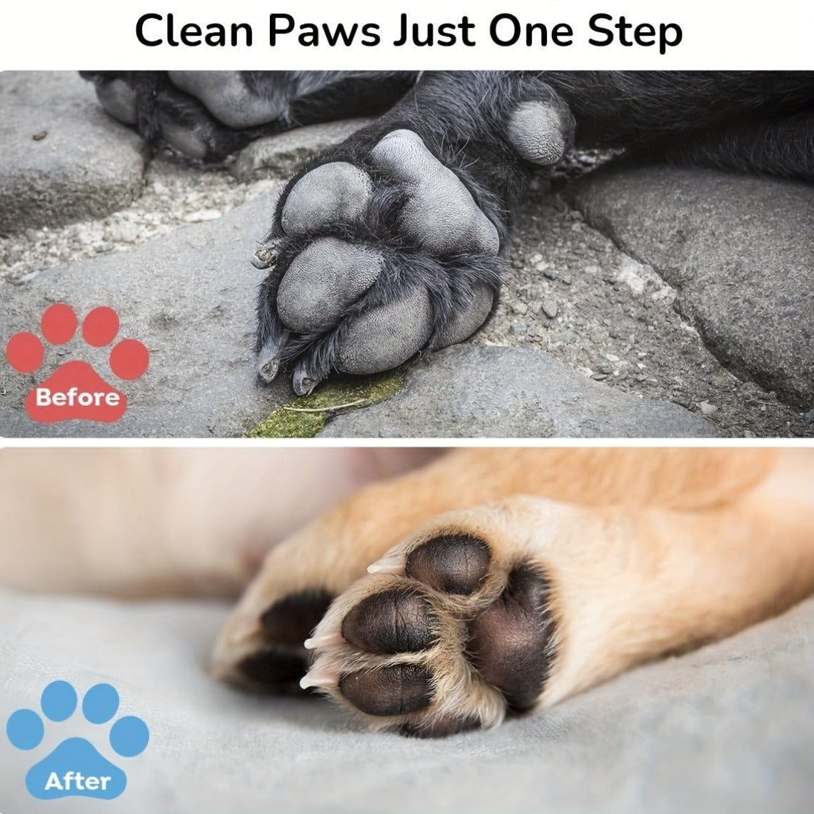 Dog Paw Cleaner No-Rinse with Soft Brush - pH Balanced Paw Wash for Dogs & Cats, 5oz Gentle Grooming Cleanser in Lavender Chamomile, Lemongrass Sage & Fragrance-Free