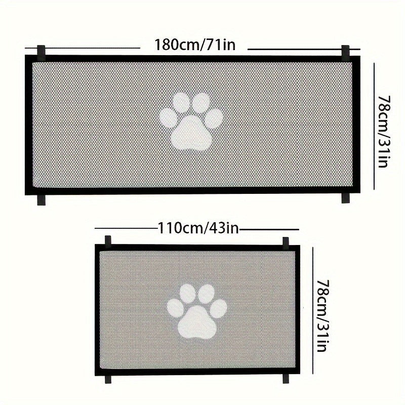 Pet Gate Folding Mesh Dog Safety Fence Isolation Net - Portable Collapsible Pet Barrier for Doorways Stairs Cars, Indoor Outdoor Dog Cat Protection Gate, Small Large Size Available
