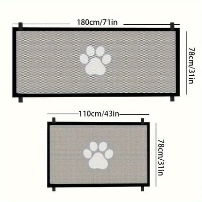 Pet Gate Folding Mesh Dog Safety Fence Isolation Net - Portable Collapsible Pet Barrier for Doorways Stairs Cars, Indoor Outdoor Dog Cat Protection Gate, Small Large Size Available