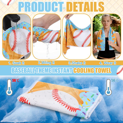 Sports Ice Towels 24-Pack – 30”×9” Mini Microfiber Cooling Towel for Baseball, Softball, Golf, Football, Yoga & Running, Breathable Sweat-Absorbing Chilling Cloth, Bulk Team & Coach Gift Set