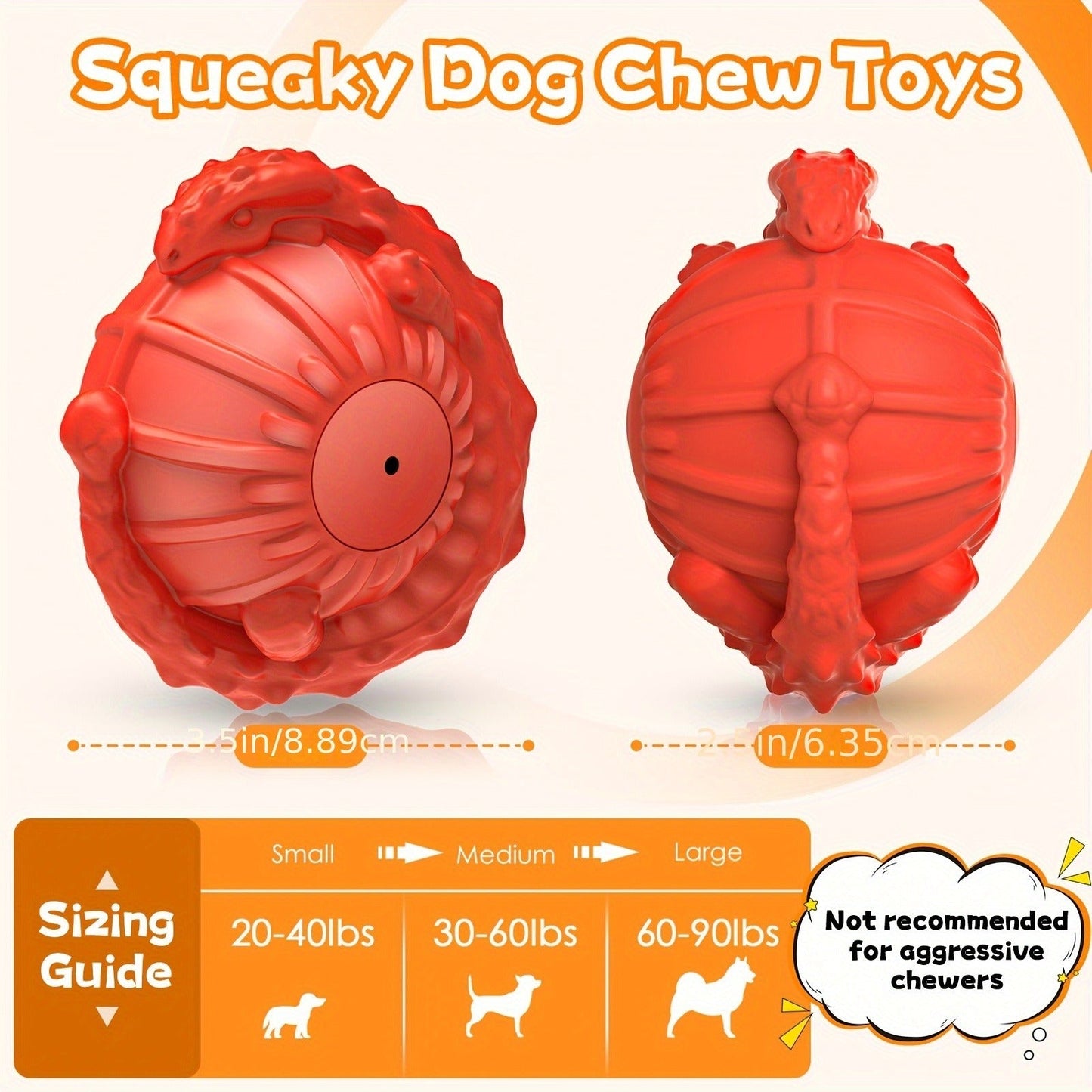 Durable Bite-Resistant Dog Ball – Audible Squeaky Floating Rubber Toy for Small, Medium & Large Dogs | Outdoor & Pool Use