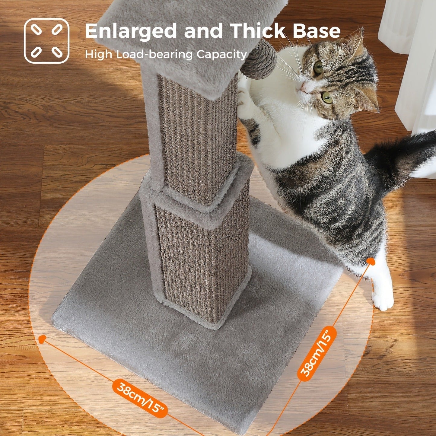 Cat Scratching Post Multi-Tier Sisal Tower for Indoor Cats – 18.9" & 32" Cat Tree with Hanging Ball Toy, Natural Sisal Rope, Sturdy Base – Green, Brown, Gray, Black, Beige Options