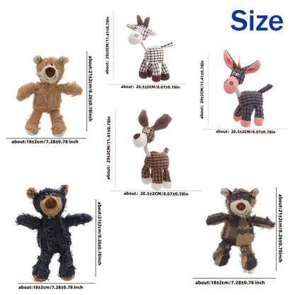 Squeaky Dog Toys 6 Pack - Plush Stuffless Chew Toys for Small Medium Large Dogs, Durable Teething Toys for Aggressive Chewers, Interactive Puppy Toys for Boredom & Mental Stimulation, Random Color