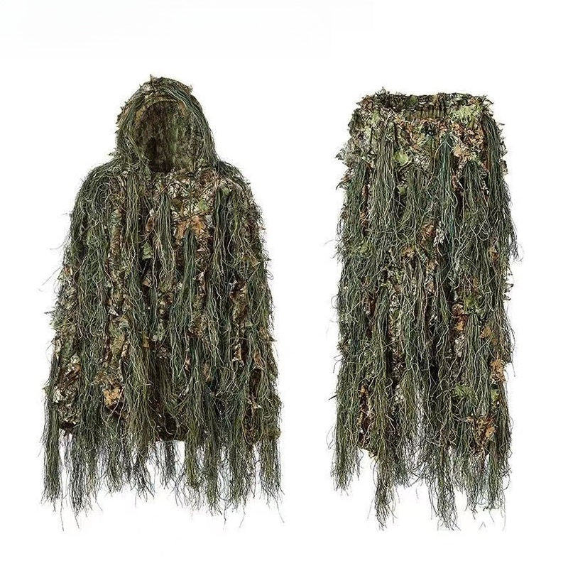 Leaf Camouflage Ghillie Cloak – Lightweight Camo Suit for Hunting, Bird Watching, Wildlife Photography, Tactical Training & Halloween Costume | 2 Sizes