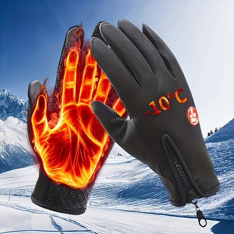 Thermal Touchscreen Gloves for Men & Women – Windproof Full-Finger Winter Gloves | Polyamide Warm Anti-Slip Outdoor Gloves | Available in 1 Pair or 3-Pack | S M L XL | Black Pink Blue