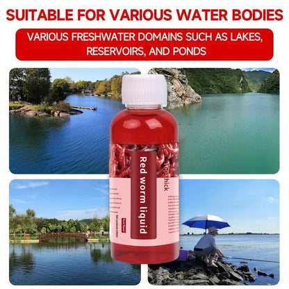 Liquid Fish Bait Red Worm Attractant – Powerful Fishing Bait Enhancer for Trout, Carp, Bass, Cod | 100ml Concentrated Fish Attractant Scent Lure