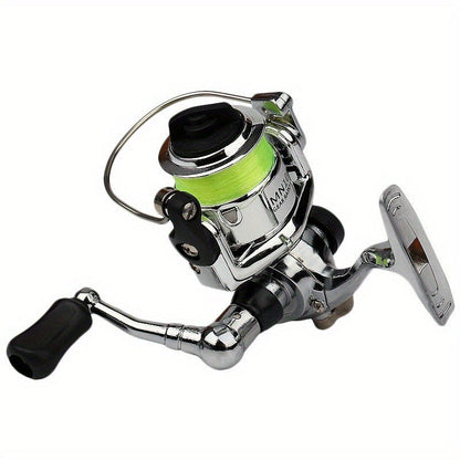 Mini 100 Spinning Fishing Reel – 4.3:1 High-Speed Gear Ratio, Aluminum Alloy Body, Interchangeable Rocker Arm, Ambidextrous, Includes 109 Yards of Line – Lightweight Reel for Freshwater & Saltwater Fishing