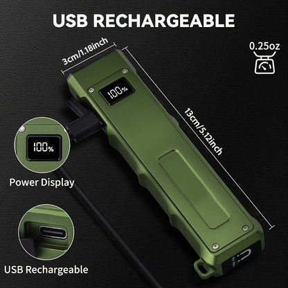 Magnetic LED Flashlight 9 Modes UV Side Light Digital Display 1500mAh Rechargeable Aluminum Torch for Home Emergency Camping