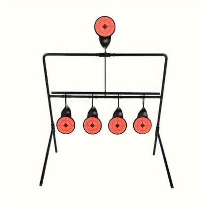 Shooting Target Stand with 4 Rotating Targets - Metal Frame Practice Target for Indoor & Outdoor Training, Airsoft BB Gun Pellet Pistol Archery Slingshot Shooting Range Accessories, Size 22-38