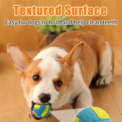 Latex Squeaky Dog Balls 4 Pack Soft Bouncy Sport Fetch Balls for Puppies & Small Dogs - 2.8 Inch Vibrant Color Chew Throw & Fetch Toy Set for Interactive Play