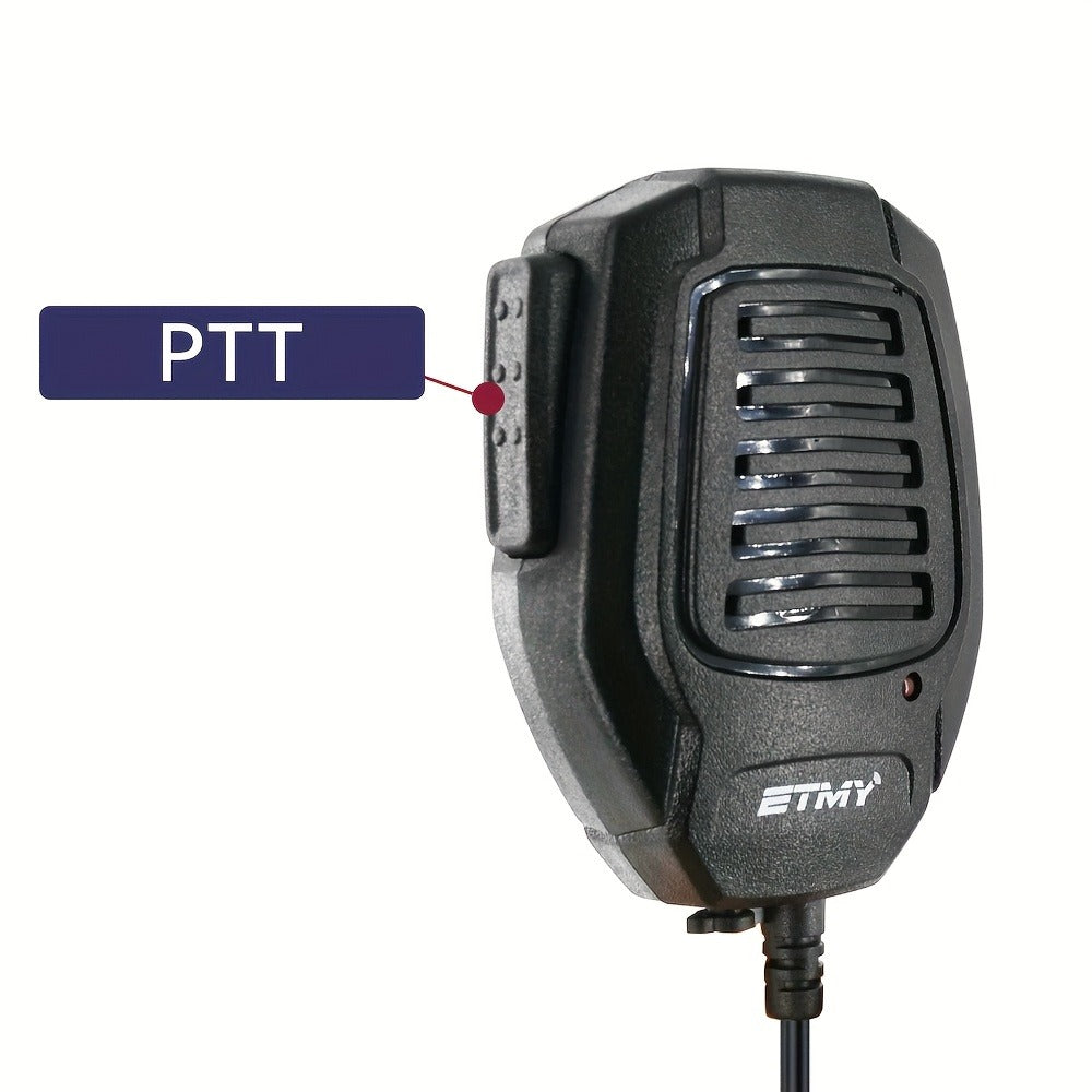 Walkie Talkie Speaker Mic 3.5mm Jack for Baofeng BF-888S UV-5R & Kenwood TK Series – Coiled Cable, 360° Rotating Clip