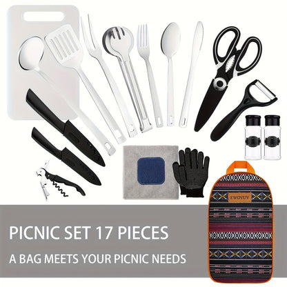 Camping Cookware Set Portable Lightweight Pot Pan Kit for Outdoor Hiking Picnic RV Travel Backpacking Camp Kitchen Cooking Gear Food-Grade Material
