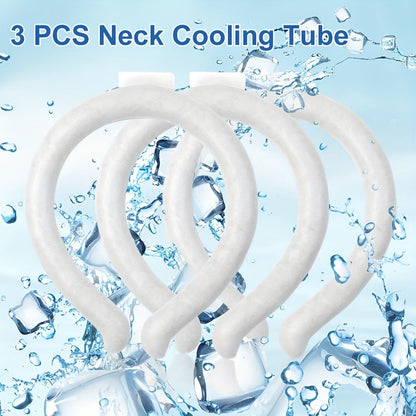 Cooling Neck Ring 3-Pack – Wearable Ice Gel Tube Wrap for Hot Weather, Outdoor Sports, Heat Relief & Hot Flashes, Freezes at 28°C, Hands-Free Summer Cooling for Men & Women