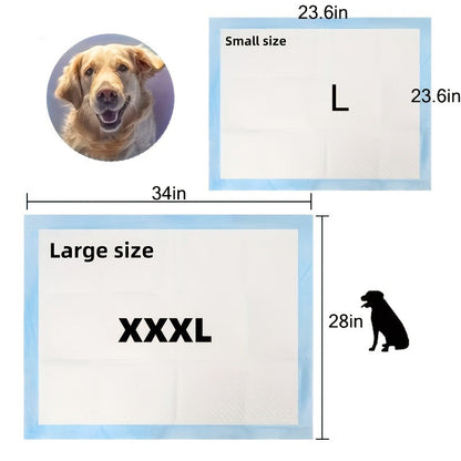 Puppy Pee Pads 100 Count - 6-Layer Super Absorbent Dog Training Pads, Leak-Proof Tear-Resistant Odor Control, 23.6"x23.6" & 34"x28" Large Size, Suitable for Dogs Cats & Multiple Pets