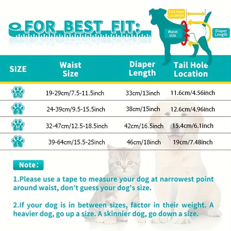 Washable Female Dog Diapers 3 Pack - Reusable Highly Absorbent Dog Period Panties for Heat Incontinence Puppy Training, XS S M L, Multiple Prints