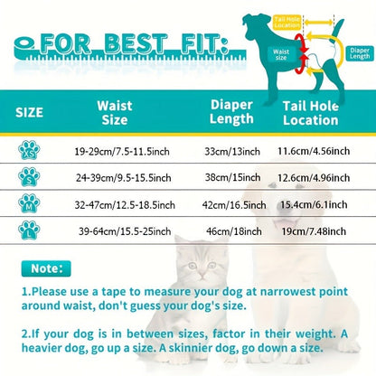 Washable Female Dog Diapers 3 Pack - Reusable Highly Absorbent Dog Period Panties for Heat Incontinence Puppy Training, XS S M L, Multiple Prints