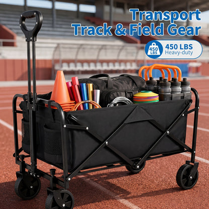 Heavy-Duty Folding Utility Cart 450LBS Iron Frame 800D Oxford No Assembly
