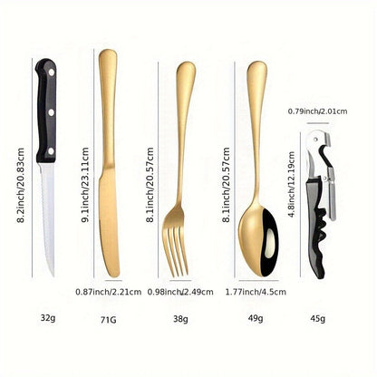 Camping Flatware Set for 4 People 20 Piece, Portable Picnic Tableware Kit with Plates Forks Spoons Knives Bottle Opener Food Tongs, Reusable Outdoor Silverware Set with Zipper Bag for Camping Hiking Travel