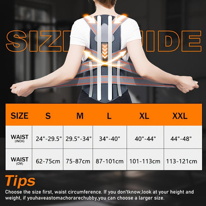 Posture Corrector for Women & Men – Breathable Adjustable Shoulder Back Brace Straightener, Full Back Support for Posture Improvement, Spine Alignment & Upper Back Pain Relief, Sizes S to XXL