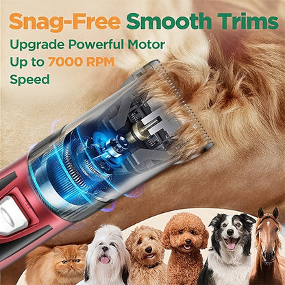 Pet Hair Clipper Cordless Adjustable Comb - Silent Low Noise Rechargeable Electric Dog Cat Grooming Scissors Set, Multiple Style Options, USB Charging Wireless Pet Trimmer for Dogs Cats
