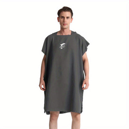 Quick-Dry Surf Poncho Towel Robe - Microfiber Beach Wrap with Shark Graphic, Super Absorbent Changing Robe for Swimming, Surfing & Travel, One Size Fits All, Machine Washable