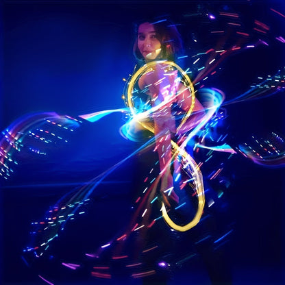 Rechargeable LED Fiber Optic Whip | 7-Color Glow Rave Dance Toy