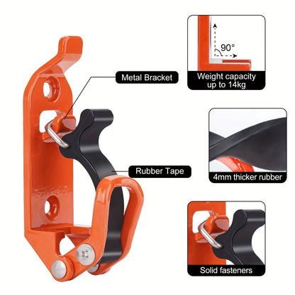 Roof Rack Shovel Mount 2-Pack – Metal Clamp Bracket Kit with Rubber Clamps, Quick Release Axe Holder for Roof Rack, Truck Bed, Boat, RV & Trailer, Fits Shovels, Axes & Long Handle Tools