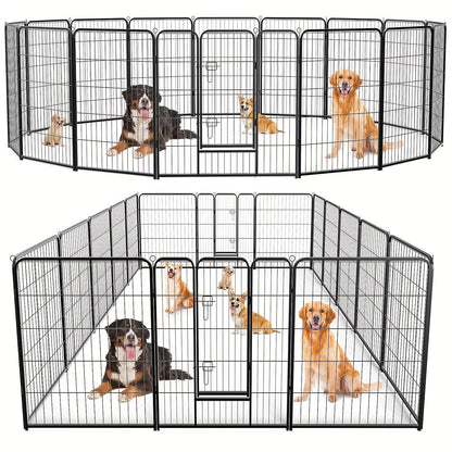 Dog Playpen Heavy Duty Foldable - 8 & 16 Panel Pet Exercise Pen for Large Medium Small Dogs, Portable Indoor Outdoor Puppy Pen for Yard Garden Camping RV, 24"/32"/40" Panel Height