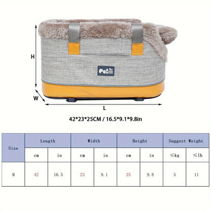Pet Car Seat Carrier Bag Portable Safety Booster Seat for Dogs & Cats – Foldable Travel Bag with Car Pad, Secure Outing Bag for Small Medium Pets, Lightweight Pet Travel Accessory