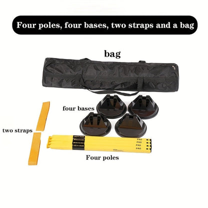 Agility Training Hurdle Bar Set Adjustable Height Speed Drills Football Basketball Soccer Indoor Outdoor Pole Hurdle Training 4 Bases 4 Rods 2 Hurdle Straps Storage Bag
