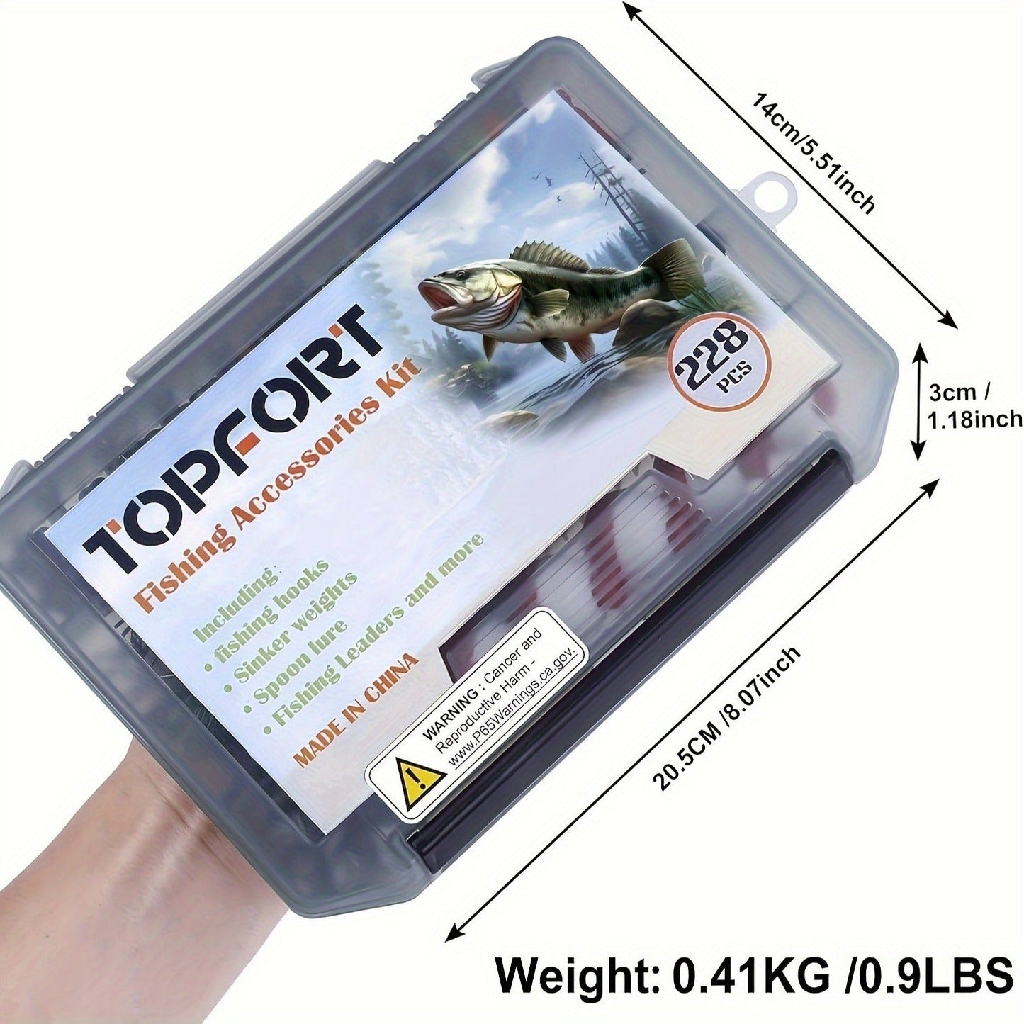 Fishing Accessories Kit 228 Piece Complete Fishing Set with Tackle Box Hooks Sinkers Swivels Lures Essential Gear for Freshwater Saltwater Anglers Gift for Men
