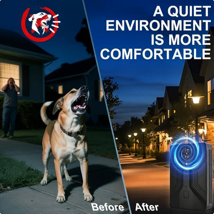 Ultrasonic Anti-Barking Device – Automatic Dog Bark Deterrent with 3 Frequency Modes & 50ft Range | Rechargeable 1500mAh, Hands-Free & Humane | Indoor & Outdoor Bark Control for All Dog Sizes | Dark Gray