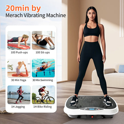 Vibration Plate Exercise Machine 120 Speed Levels – 5 Resistance Bands, LCD Display, Remote Control, 3 Workout Programs – Full Body Shaker for Weight Loss & Fat Burning, Women & Men