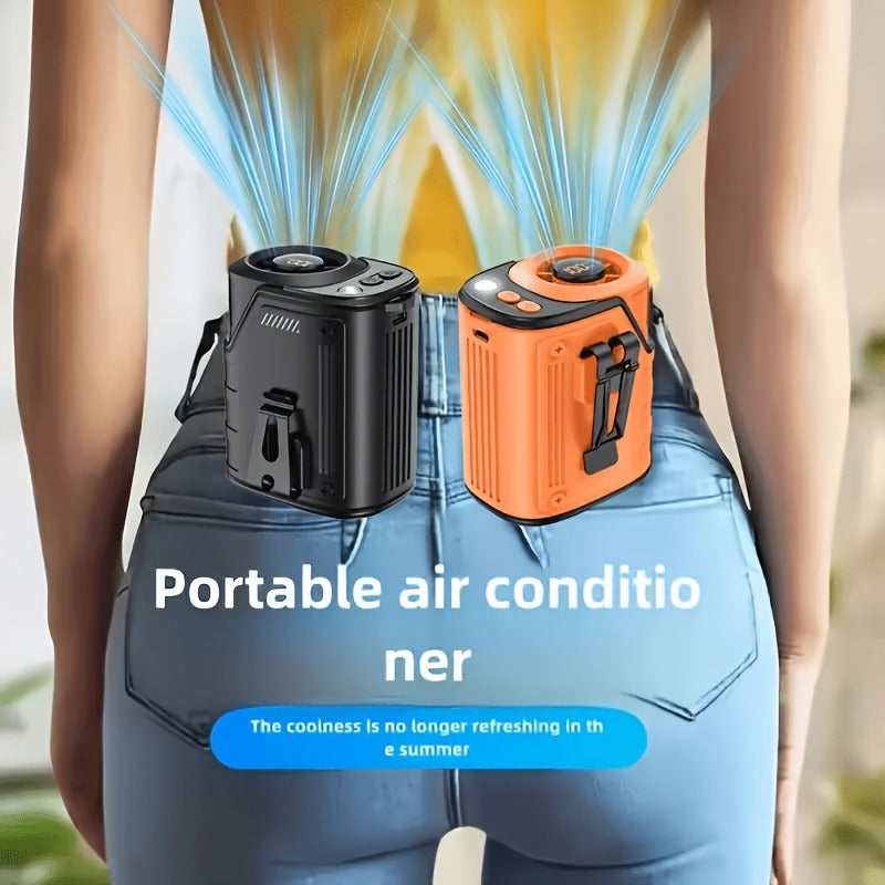 Portable Waist Fan 4-in-1 Neck Fan with Flashlight Power Bank Large Battery for Outdoor Camping Hiking Sports EDC