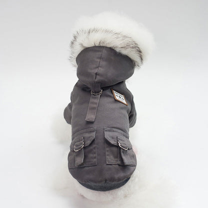 Dog Vest Coat Two-Leg Autumn Winter Lined Warm Pet Clothes for Small Medium Dogs, Sleeveless Back Coverage Dog Jacket for Cold Weather, Sizes S M L XL XXL, Deep Gray & Khaki