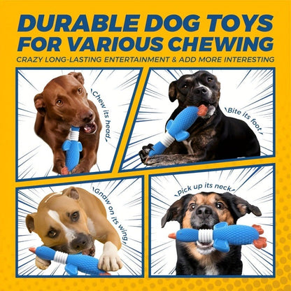 Indestructible Nylon Dog Chew Toy for Aggressive Chewers - Upgraded Tough Goose & Clownfish Design, Heavy Duty Durable Chew Toy for Large Medium Dogs, Teething Dental Cleaning Bone Toy