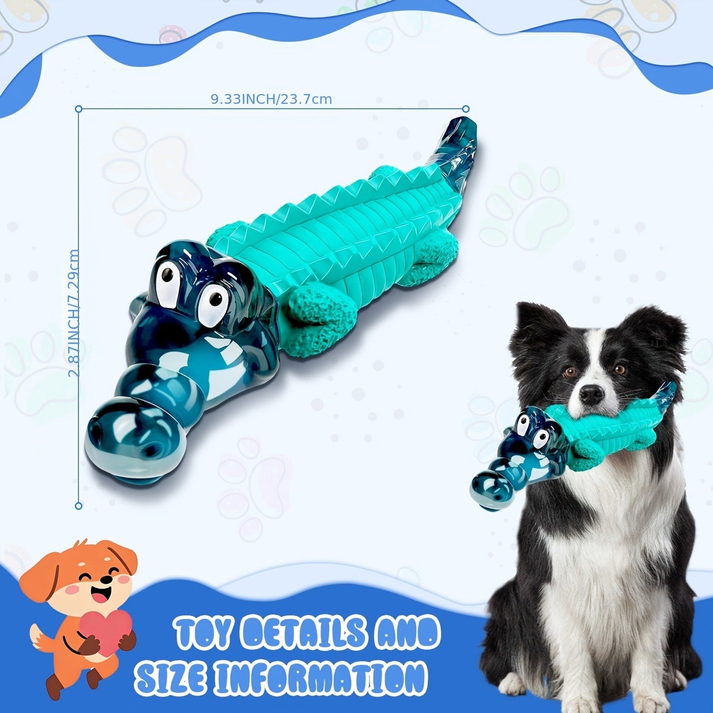 Indestructible Dog Chew Toy for Large & Medium Dogs - Tough Rubber Crocodile Chew Toy with Milk Flavor & Dental Ridges, Durable Dog Toys for Aggressive Chewers 20-100 lbs, Reduces Anxiety & Boredom