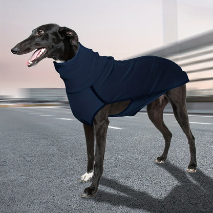 High Neck Dog Coat Warm Pullover – Solid Color Woven Polyester Pet Jacket, Machine Washable, All-Season Fall & Winter Dog Apparel for Small Medium Large Breeds, Colors: Burgundy, Navy, Green, Sizes XL–4XL
