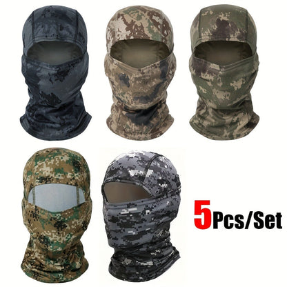 5-Pack Neck Gaiter Face Mask for Men & Women – UV Protection Balaclava Headscarf for Running, Hiking, Fishing, Cycling, Skiing & Outdoor Sports (11 Pattern Sets)