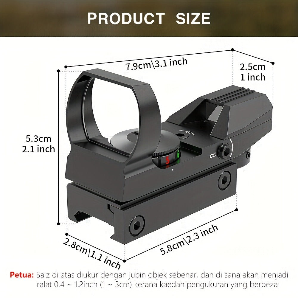 Red Green Dot Sight 33mm with 4 Reticle Modes – Dual Illuminated Rifle Scope, 1x Magnification, 1 MOA Adjustment, Parallax-Free Rail Mount Optic for Hunting, Target Shooting & Tactical Use on Rifles Shotguns Carbines