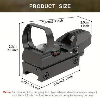 Red Green Dot Sight 33mm with 4 Reticle Modes – Dual Illuminated Rifle Scope, 1x Magnification, 1 MOA Adjustment, Parallax-Free Rail Mount Optic for Hunting, Target Shooting & Tactical Use on Rifles Shotguns Carbines